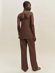 Reformation Kristen Linen Two Piece - Chocolate Cake