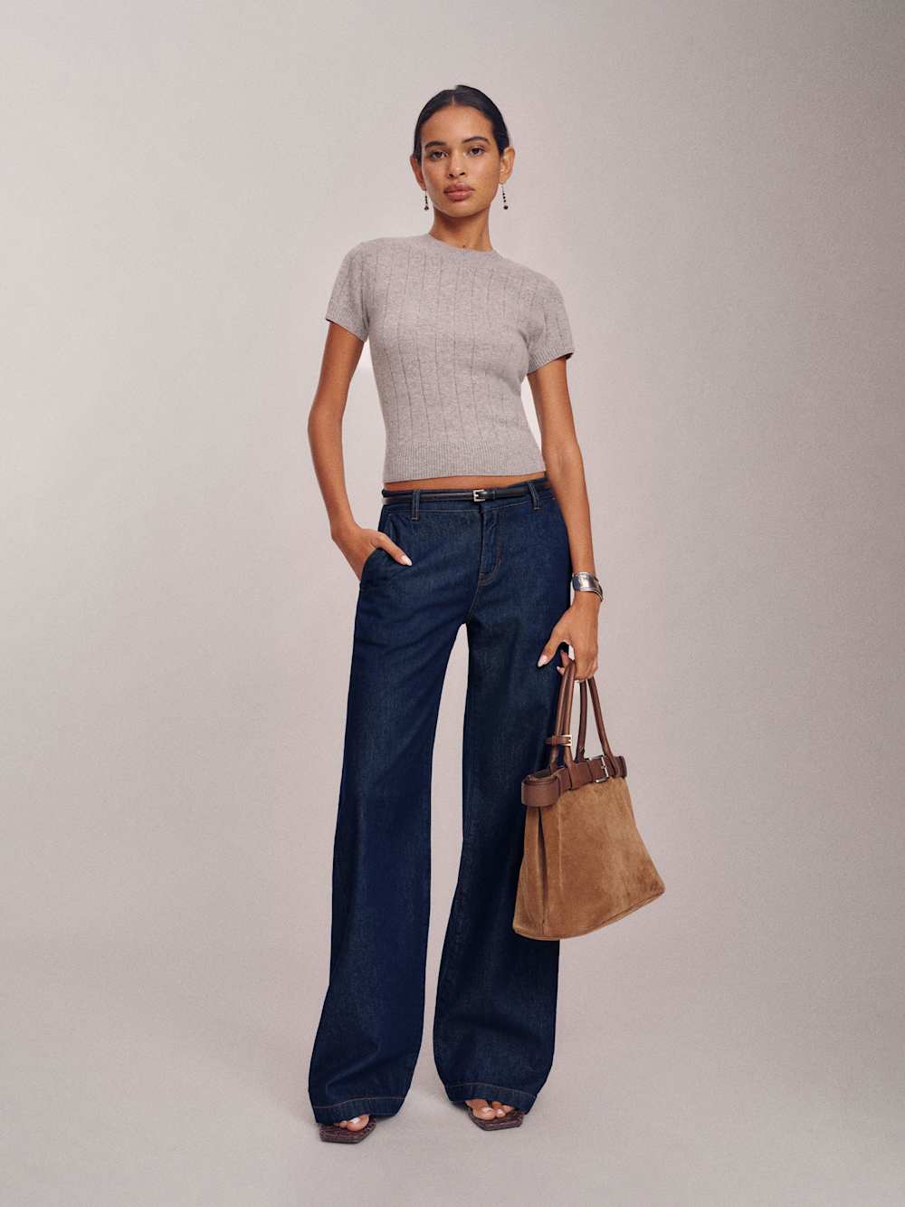 Reformation Elio Low Rise Denim Trouser - Marion