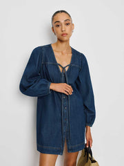 Reformation Elowen Denim Mini Dress - Ithaca