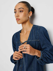 Reformation Elowen Denim Mini Dress - Ithaca
