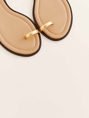 Reformation Cindy Flat Sandal - Buff Leather