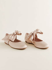 Reformation Talia Ballet Flat - Ballet Pink Satin