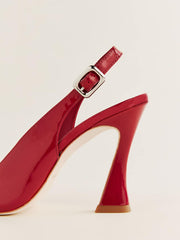 Reformation Nour Heeled Slingback - Scarlet Patent
