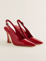 Reformation Nour Heeled Slingback - Scarlet Patent