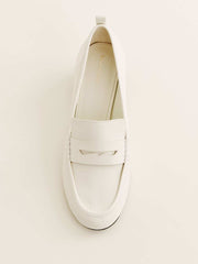 Reformation Franca Heeled Loafer - White Leather