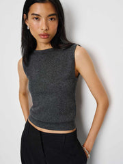Reformation Monaco Cashmere Reversible Tank - Charcoal