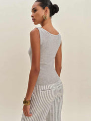 Reformation Monaco Cashmere Reversible Tank - Foggy