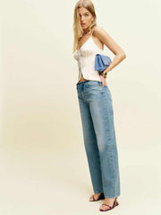 Reformation Lumi Silk Top - Fior Di Latte