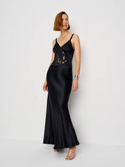 Reformation Tatie Silk Dress - Black
