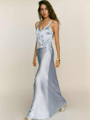 Reformation Tatie Silk Dress - Mineral