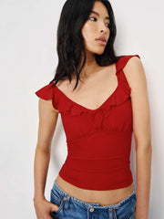 Reformation Lemmy Knit Top - Lipstick