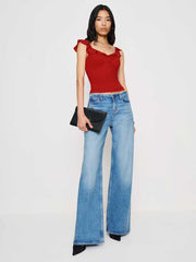Reformation Lemmy Knit Top - Lipstick