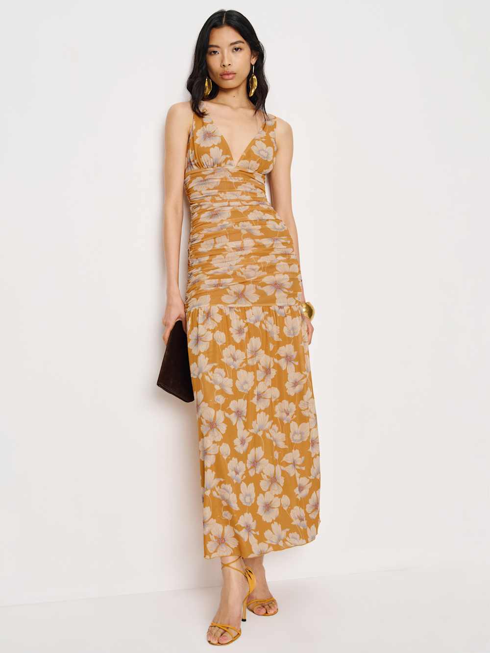 Reformation Aura Knit Dress - Mango