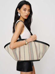 Reformation Lucia Tote Bag - Multi Stripe Canvas