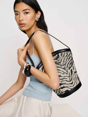 Reformation Giuliana Bag - Zebra Raffia
