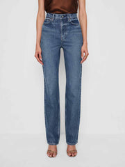 Reformation Harriet High Rise Relaxed Straight Jeans - Pelican