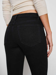 Reformation Christina Mid Rise Super Stretch Skinny Jeans - Black