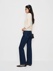 Reformation Elton Mid Rise Super Stretch Straight Jeans - Reservoir