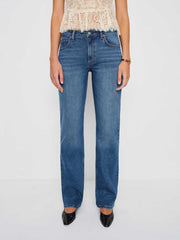 Reformation Elton Mid Rise Super Stretch Straight Jeans - Willamette
