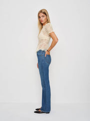 Reformation Elton Mid Rise Super Stretch Straight Jeans - Willamette