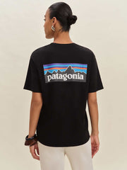 Reformation Patagonia M's P-6 Logo Responsibili-tee - Black