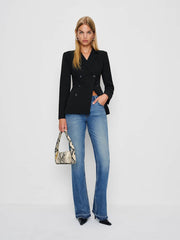 Reformation Sharon Stretch Mid Rise Bootcut Jeans - Malombe Let Down Hem