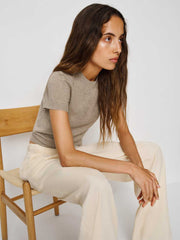 Reformation Darcy Cashmere Tee - Oatmeal