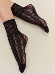 Reformation Swedish Stockings Erica Crochet Socks - Crochet Black