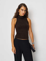 Reformation Marcy Cashmere Turtleneck Tank - Compost