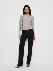 Reformation Lian Cashmere Crew Sweater - Foggy