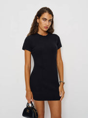 Reformation Sadie Cashmere Mini Dress - Black
