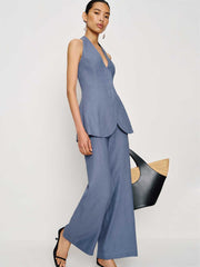 Reformation Clove Linen Two Piece - Cornflower