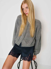 Reformation Fern Satin Short - Midnight