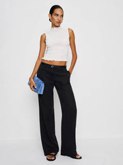 Reformation Gisele Low Rise Pant - Black