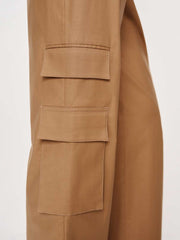 Reformation Vida Poplin Low Rise Cargo Pant - Peanut