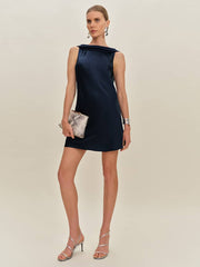Reformation Jonelle Silk Dress - Navy