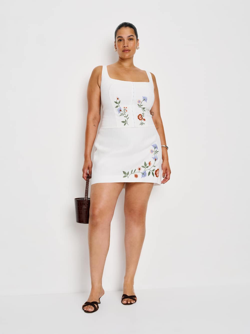 Reformation Ren Linen Skirt Es - White