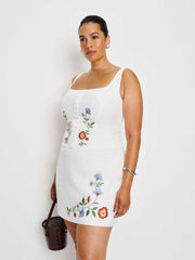 Reformation Ren Linen Skirt Es - White