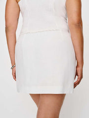 Reformation Ren Linen Skirt Es - White