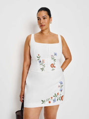 Reformation Juliet Linen Top Es - White