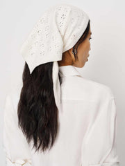 Reformation Goldie Cashmere Blend Triangle Scarf - Gossamer Pointelle
