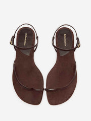 Reformation Oceane Flat Sandal - Espresso Suede