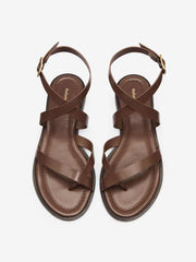 Reformation Jane Flat Sandal - Mocha Leather