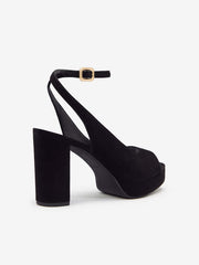 Reformation Paulette Platform Sandal - Black Suede
