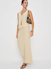 Reformation Olivia Knit Two Piece - Custard