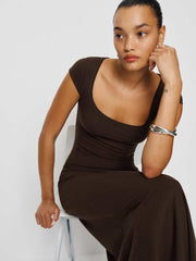 Reformation Sophia Reversible Knit Dress - Mole