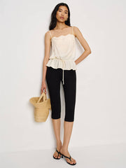 Reformation Silvia Silk Top - Fior Di Latte