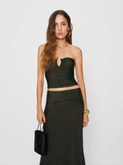 Reformation Amir Knit Two Piece - Dark Green