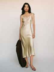 Reformation Serafina Silk Dress - Sugar