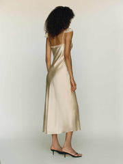 Reformation Serafina Silk Dress - Sugar